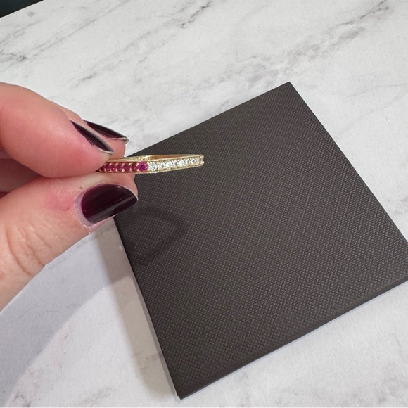 Alexa Leigh Undecided Think Twice Ring 14k Y Gold CZ Ruby Citrine Blue Topaz - Picture 6 of 14